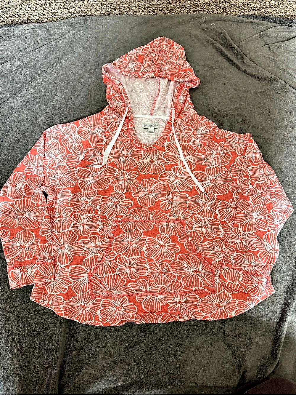 Koolaburra by UGG Tropical Floral Hoodie Orange & White Large